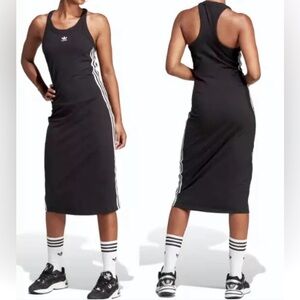 NWOT Adidas Racerback Long Tank Dress Sz. S Black.
